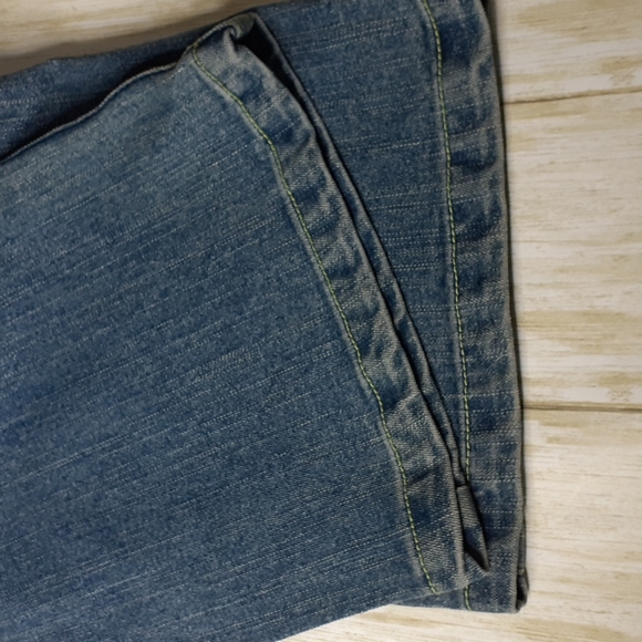 Urban Groove Rhinestones Straight Leg Light Wash Blue Jeans Size SA Waist 28 - Picture 11 of 16